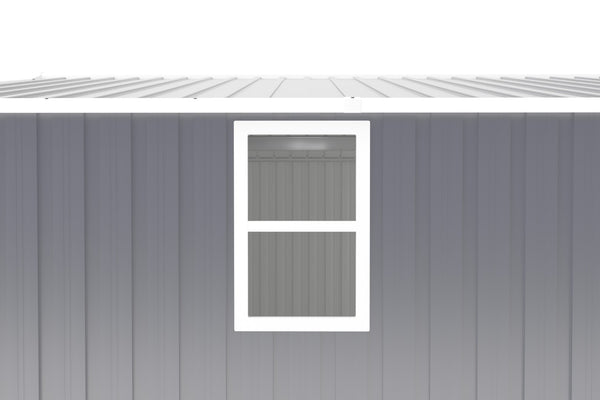 English Elm Campcraft 10x12 Ft Steel Outdoor Storage Shed with Daylight Windows and Weather Resistant Panels Dark Gray W1598S00048