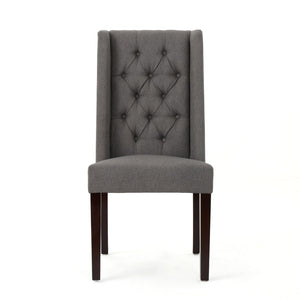 English Elm Dining Chair Set of Two Wingback Button Tufted High Back Birch Leg Upholstered 61539.00