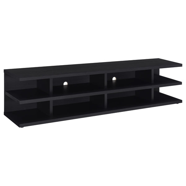 English Elm Starnes 78-inch 2-tier TV Stand with Cord Management Open Shelves Modern Engineered Wood Design Black B062P375411