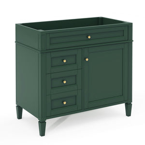 English Elm 36'' Bathroom Vanity – Modern Solid Wood Storage Cabinet With 2 Drawers, Tip-Out Drawer & Customizable Design N710P256582F