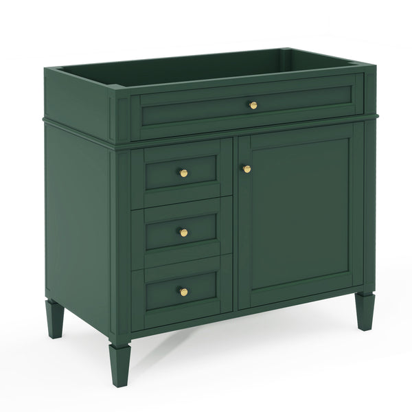 English Elm 36'' Bathroom Vanity – Modern Solid Wood Storage Cabinet With 2 Drawers, Tip-Out Drawer & Customizable Design N710P256582F