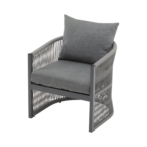 English Elm Christopher Knight Home® - [Set Of 2] Modern Gray Lounge Chairs With Curved Aluminum Frame & Cushions For Stylish Comfort Outdoors N767P237033G_2