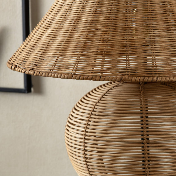 Crestview Collection 26"H Rattan Table Lamp - Handwoven Shade, Tropical Vibe, 2-bulb Socket, Natural Brown Finish   Cvnzam012a