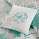 Madison Park Lola Transitional Printed Cotton Sateen Comforter Set MP10-6833 Aqua