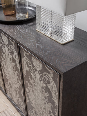 Lexington Artistica Home Venerato Media Console - Stunning Contemporary Design With Unique Finishes And Adjustable Shelves Mocha Wood 2270-907