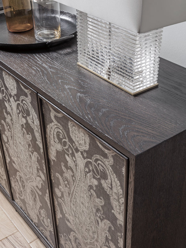 Lexington Artistica Home Venerato Media Console - Stunning Contemporary Design With Unique Finishes And Adjustable Shelves Mocha Wood 2270-907