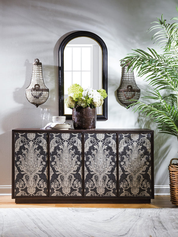 Lexington Artistica Home Venerato Media Console - Stunning Contemporary Design With Unique Finishes And Adjustable Shelves Mocha Wood 2270-907