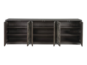Lexington Artistica Home Venerato Media Console - Stunning Contemporary Design With Unique Finishes And Adjustable Shelves Mocha Wood 2270-908