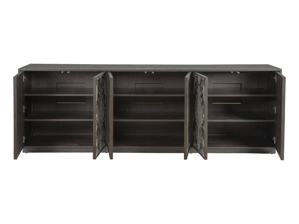 Lexington Artistica Home Venerato Media Console - Stunning Contemporary Design With Unique Finishes And Adjustable Shelves Mocha Wood 2270-908