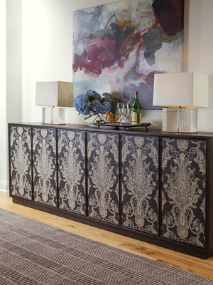 Lexington Artistica Home Venerato Media Console - Stunning Contemporary Design With Unique Finishes And Adjustable Shelves Mocha Wood 2270-908