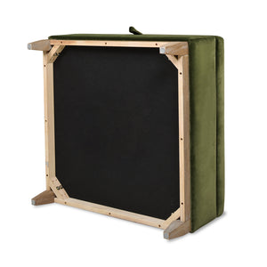 English Elm Jennifer Taylor Home - Knox 35" Square Storage Ottoman in Olive Green Performance Velvet — Benchmade, Flip-Top Storage, Durable Kiln-Dried Frame B2719P238423