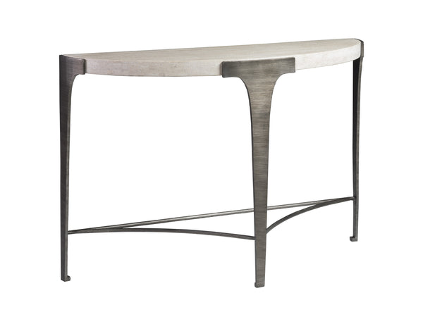 Lexington Artistica Home Cachet Console - Exquisite Artistica Home Design With Unique White Vein Travertine And Silver Leaf Finish Silver Leaf Wood 2271-966