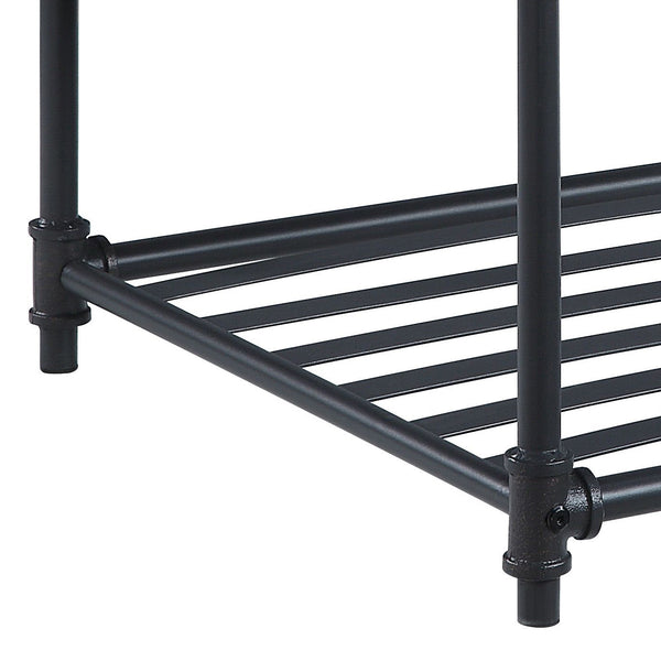 English Elm Brantley Rustic Sandy Gray Finish Coffee Table with Metal Pipe Frame, 1-Tier Shelf and Durable Top Oak 28.39 L x 27 W x 12.65 H B2726P244964