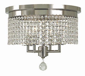 Framburg 4-light Elegant Crystal-studded Flush/Semi-flush Mount - Usa-made Princessa Lighting Fixture Polished Silver Metal 2273 Ps
