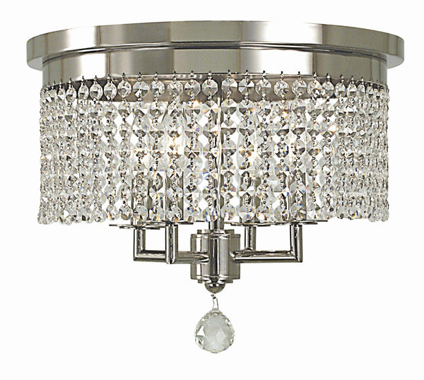Framburg 4-light Elegant Crystal-studded Flush/Semi-flush Mount - Usa-made Princessa Lighting Fixture Polished Silver Metal 2273 Ps