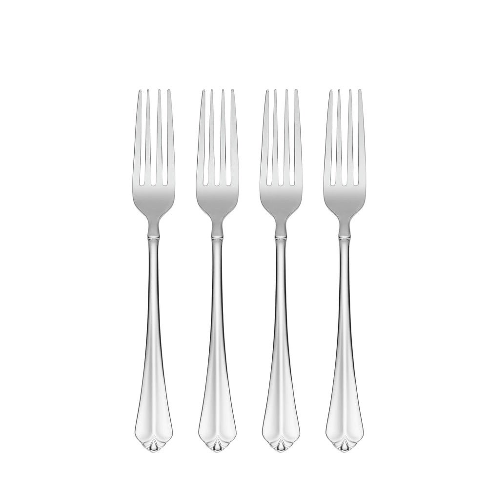 Lenox Juilliard Polished 18/10 Stainless Steel Forks with Elegant Trefoil Tip Detail for Fine Dining Dinner Forks 2273004F