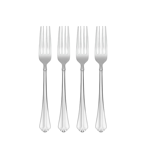 Lenox Juilliard Polished 18/10 Stainless Steel Forks with Elegant Trefoil Tip Detail for Fine Dining Dinner Forks 2273004F