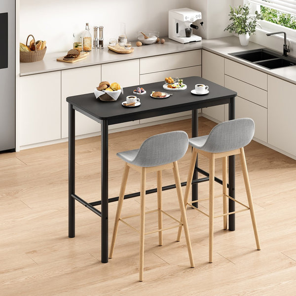 English Elm 47 Inch Counter Height Bar Table - Modern Rectangular Dining Table With Metal Legs For Any Space T3623P381059