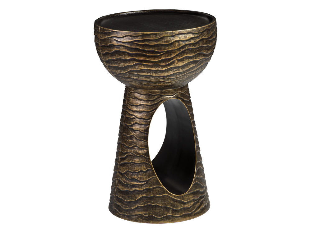 Lexington Artistica Home Mika Lamp Table - Stunning Bronze Finish With Gold Tipping, Unique Open Oval Base For Modern Elegance Bronze Wood 2274-950