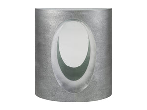 Lexington Artistica Home Circa Console Table - Modern Textured Gray Design With Silver Leaf Accents And Elegant Glass Top Silver Leaf Wood 2275-966