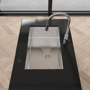 English Elm Stainless Steel Undermount Kitchen Sink Handmade Single Bowl Nano Brushed Finish T3177P286042