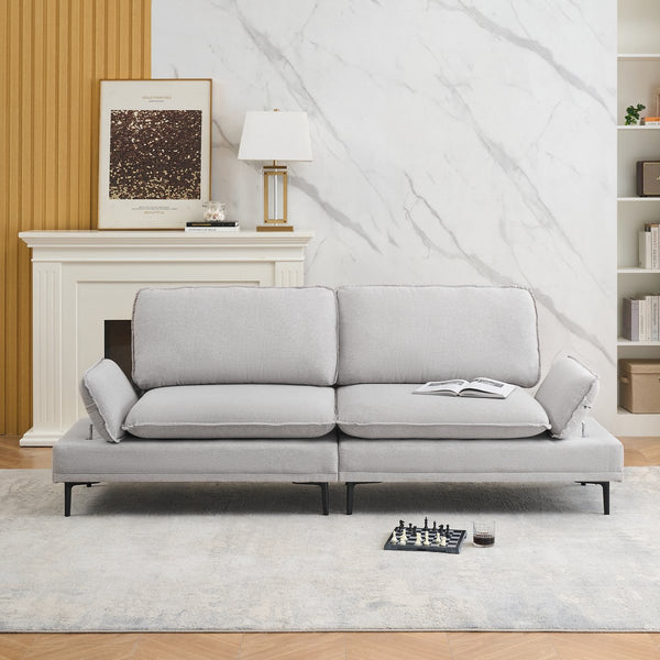 English Elm Woven 2-Seater Sofa 89" Wide Upholstered Polyester Blend, Solid Wood Frame, Metal Legs, Modern W1658S00059