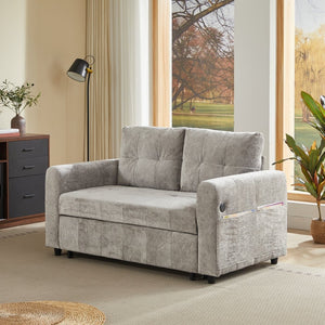 English Elm Modern Chenille Tufted Sleeper Sofa with Usb Port and Storage for Guest Rooms W1183S00025