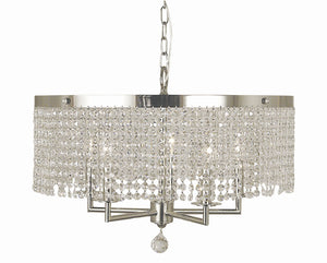 Framburg 5-light Polished Silver Princessa Dining Chandelier – Elegant Crystal Strands For Stunning Illumination Polished Silver Metal 2276 Ps