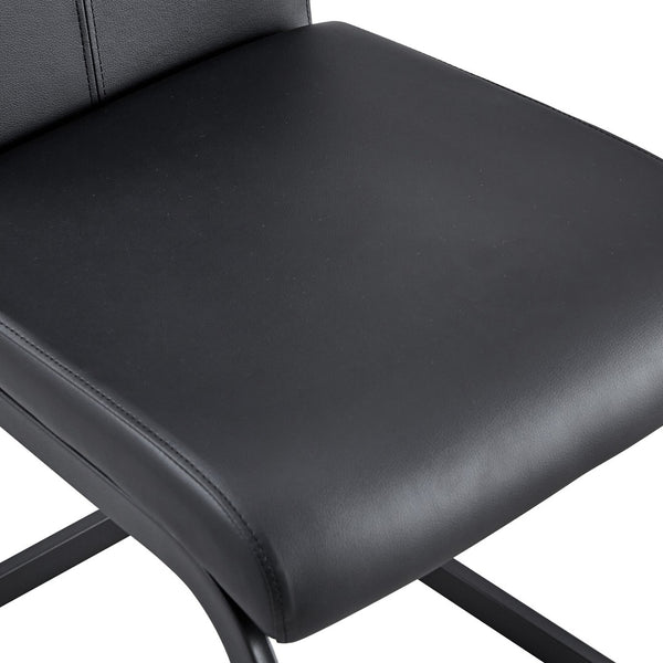 English Elm Table And Chair Set - Modern Black Wood Dining Table With 4 Ergonomic Pu Chairs & Stylish Legs W1151S04304-GIGA