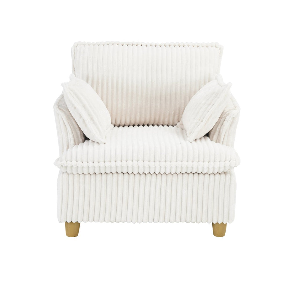 English Elm This Corduroy Single Seat Accent Chair with Ottoman and Pillows for Cozy Nook Spaces W1658P254570