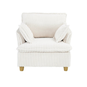 English Elm This Corduroy Single Seat Accent Chair with Ottoman and Pillows for Cozy Nook Spaces W1658P254570