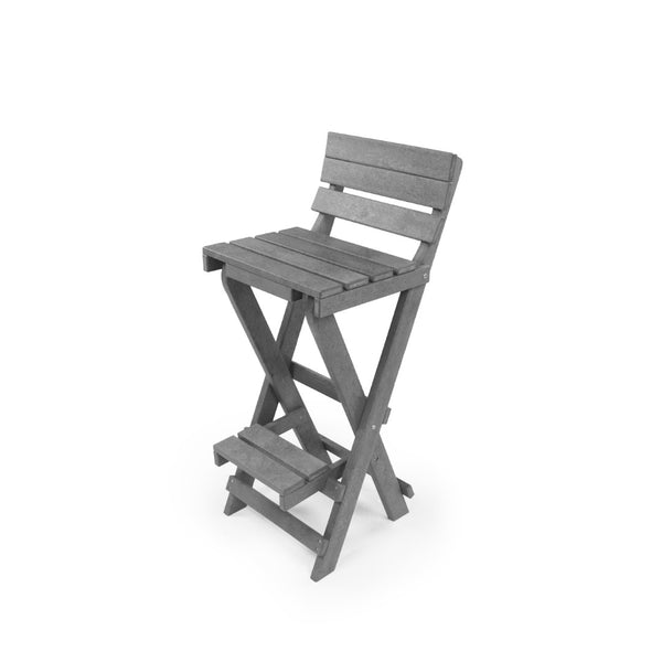 English Elm Harbor Point Recycled Hdpe Outdoor Folding Bar Stool Patio Deck All Season Seating Gray B2745P409648