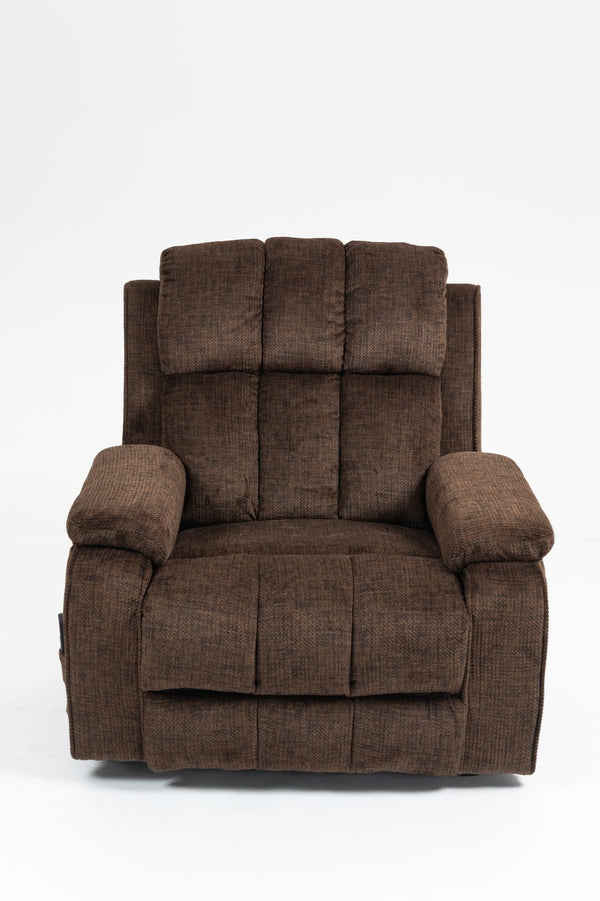English Elm Oversized Power Lift Recliner with Heat Massage Lay Flat Design and Usb Charging Port Chocolate W547S00081