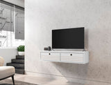 Liberty 42.28 Floating Entertainment Center in White 227BMC6 Manhattan Comfort