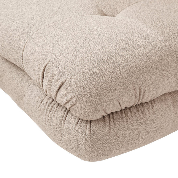 English Elm Urban Modern Modular Sofa Teddy Fleece Capitonné Design High Modularity Plush Comfort Corner Ready for Cozy Living Spaces Brown B341S00038