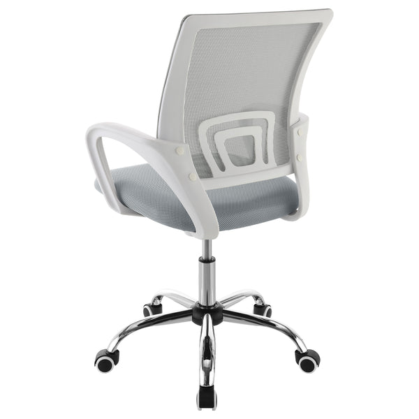 English Elm Anaheim Breathable Mesh Upholstered Office Chair with Chrome Base, Adjustable Height & Arms for Comfort LIGHT GREY B062P299804