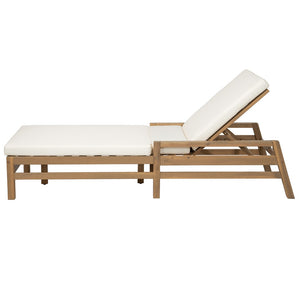 English Elm Trexm Acacia Wood Outdoor Recliner Lounge Chair with Cushions Five Position Patio Light Teak N715P404843D