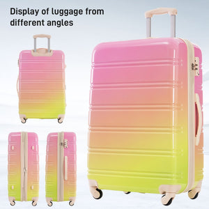 English Elm Hardshell Polycarbonate 3 Piece Luggage Set Spinner Wheels Tsa Lock Expandable Travel Multicolor Pink N732P184448U