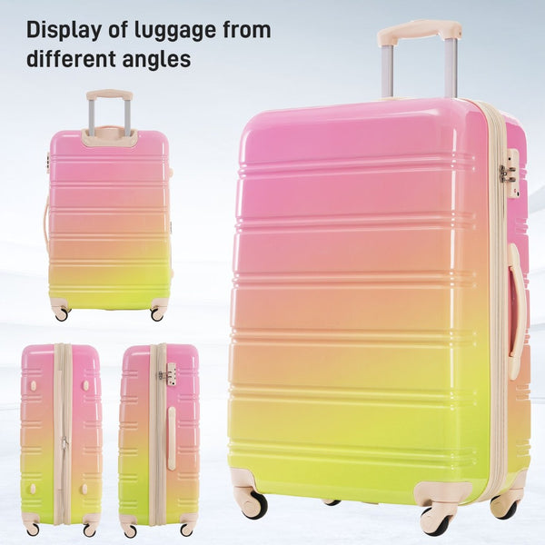 English Elm Hardshell Polycarbonate 3 Piece Luggage Set Spinner Wheels Tsa Lock Expandable Travel Multicolor Pink N732P184448U