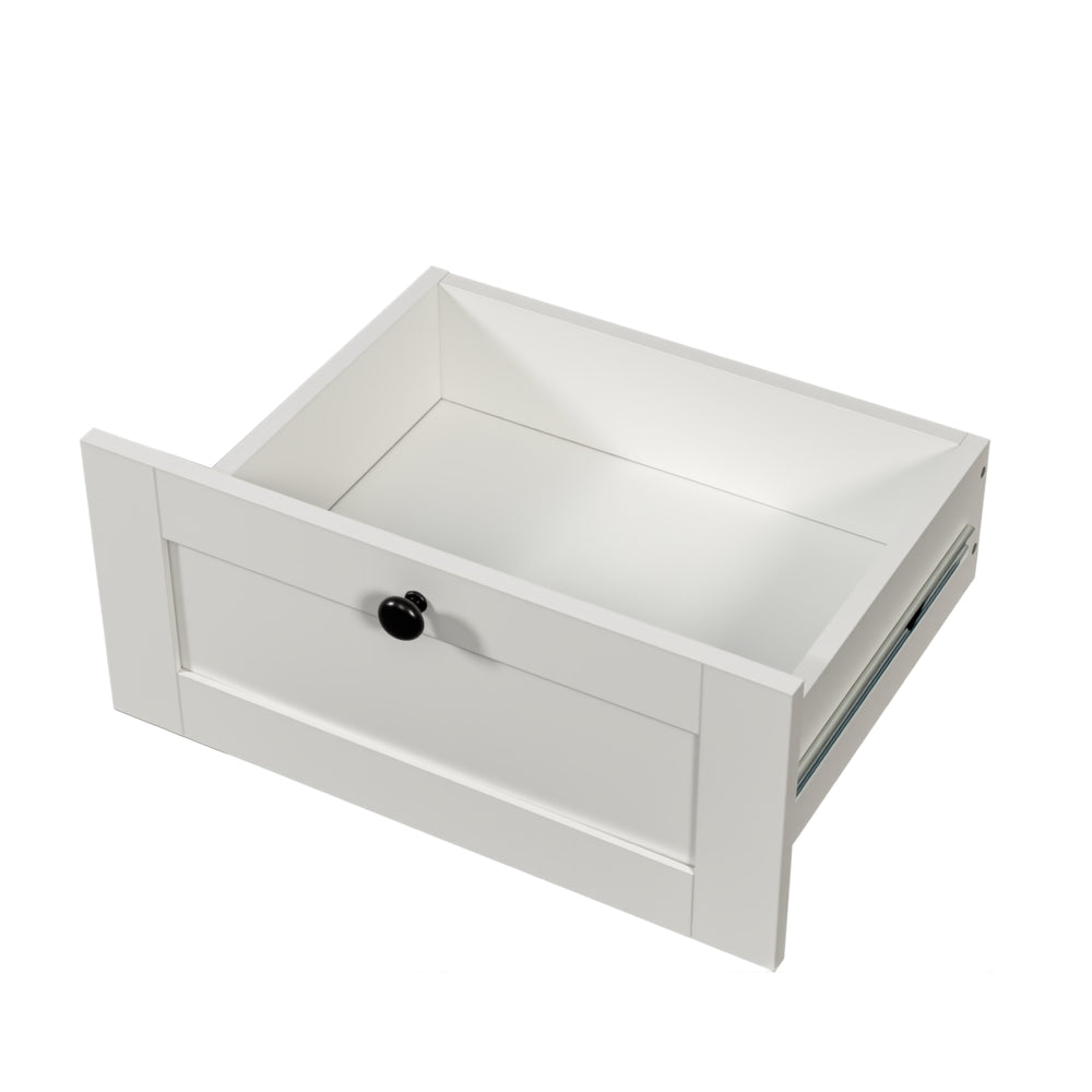 English Elm 2-in-1 Wood Coat Rack Nightstand with Drawer & Hooks — Freestanding Bedroom Entryway Organizer W331P280719