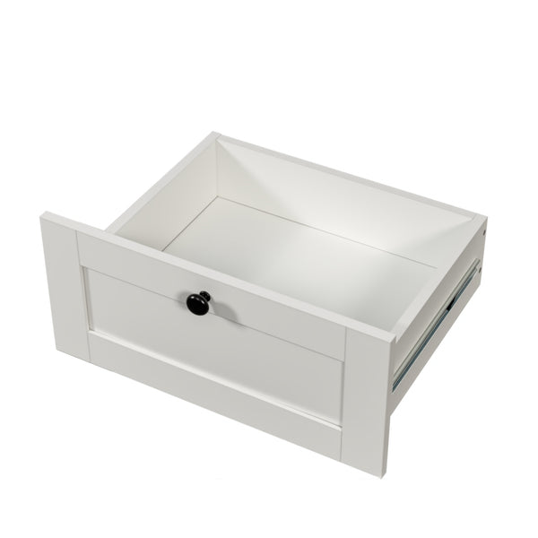 English Elm 2-in-1 Wood Coat Rack Nightstand with Drawer & Hooks — Freestanding Bedroom Entryway Organizer W331P280719