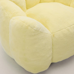 English Elm Lotus Floor Bean Bag Sofa Memory Foam Filled with Pull Ring for Living Room Bedroom Yellow W2311P434593