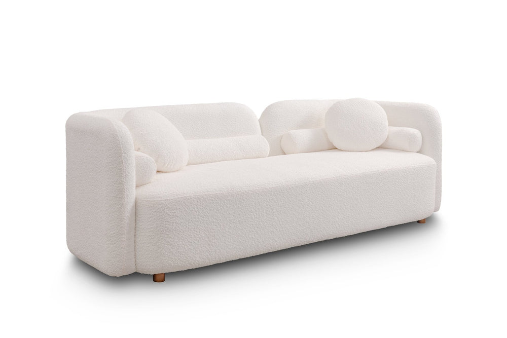 English Elm C32508, Japandi Boucle Sofa Set with Accent Chair Low Profile Cloud Seating W2664S00070