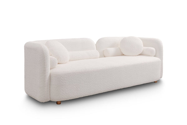 English Elm C32508, Japandi Boucle Sofa Set with Accent Chair Low Profile Cloud Seating W2664S00070