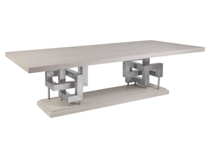 Lexington Artistica Home Pazzo Rectangular Dining Table - Modern Oak And Stainless Steel Design For Stylish Dining Spaces Misty White Gray Wood 2280-877c