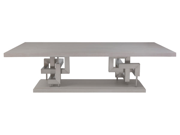 Lexington Artistica Home Pazzo Rectangular Dining Table - Modern Oak And Stainless Steel Design For Stylish Dining Spaces Misty White Gray Wood 2280-877c