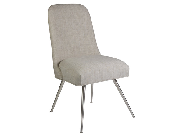 Lexington Artistica Home Dinah Side Chair - Mid-century Modern Elegance With Brushed Stainless Steel Legs And Soft Fabric Stainless Steel Wood 2281-880-01