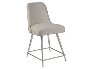 Lexington Artistica Home Dinah Swivel Stool - Mid-century Modern Design With Upholstered Seat And Brushed Stainless Steel Legs Stainless Steel Wood 2281-895-01