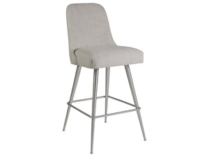 Lexington Artistica Home Dinah Swivel Stool - Mid-century Modern Design With Upholstered Seat And Brushed Stainless Steel Legs Stainless Steel Wood 2281-896-01