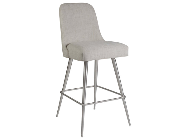 Lexington Artistica Home Dinah Swivel Stool - Mid-century Modern Design With Upholstered Seat And Brushed Stainless Steel Legs Stainless Steel Wood 2281-896-01